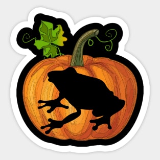 Frog in pumpkin Sticker